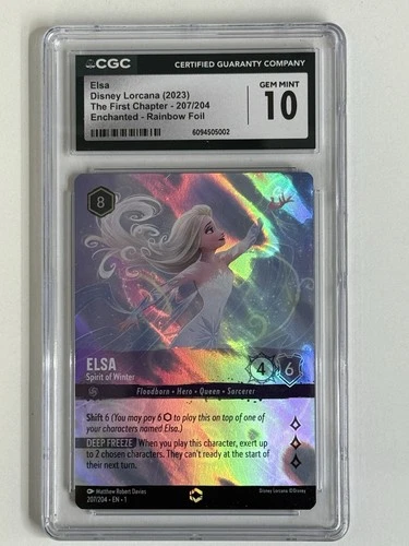 2023 DISNEY LORCANA THE FIRST CHAPTER ENCHANTED ELSA SPIRIT OF WINTER CGC 10