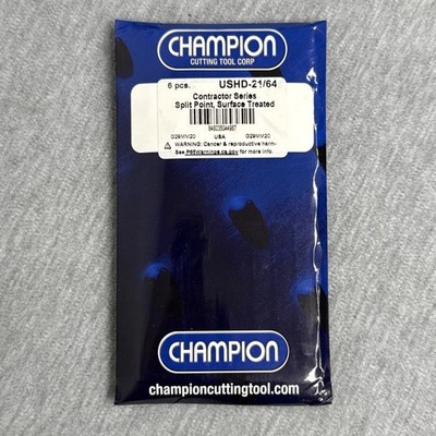 Champion USHD-21/64 21/64'' Split Point General Purpose Jobber Drill (6-PACK)