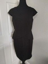 Calvin Klein Size 14 Cap Sleeve Black Dress