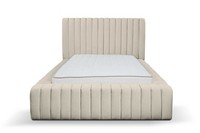 Luxus Schlafzimmer Bett Doppelbett Holz Polster Betten Bettrahmen Beige