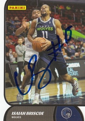 Isaiah Briscoe 2022 Panini Timberwolves SP Signed IP Autograph Card