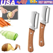 2 Pack 2 in 1 Multi Functional Vegetable Peeler with Bottle Opener and Wooden Ha