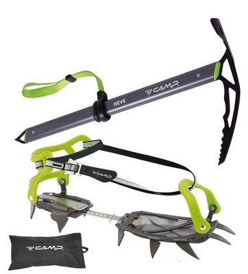 Steigeisen Camp Stalker Universal + Steigeisentasche + Eispickel Neve