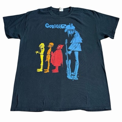 Gorillaz Rock The House Band T Shirt Adult Sz L Black Gildan Tag Damon Albarn
