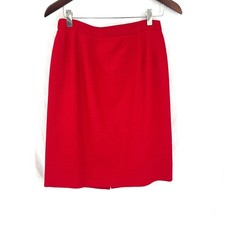 Vintage Talbots 100 wool pencil skirt business career cherry red y2k 8
