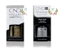 Set - 2 - CND Shellac UV Base Coat +  Duraforce Top Coat 0.25 oz each - NIB