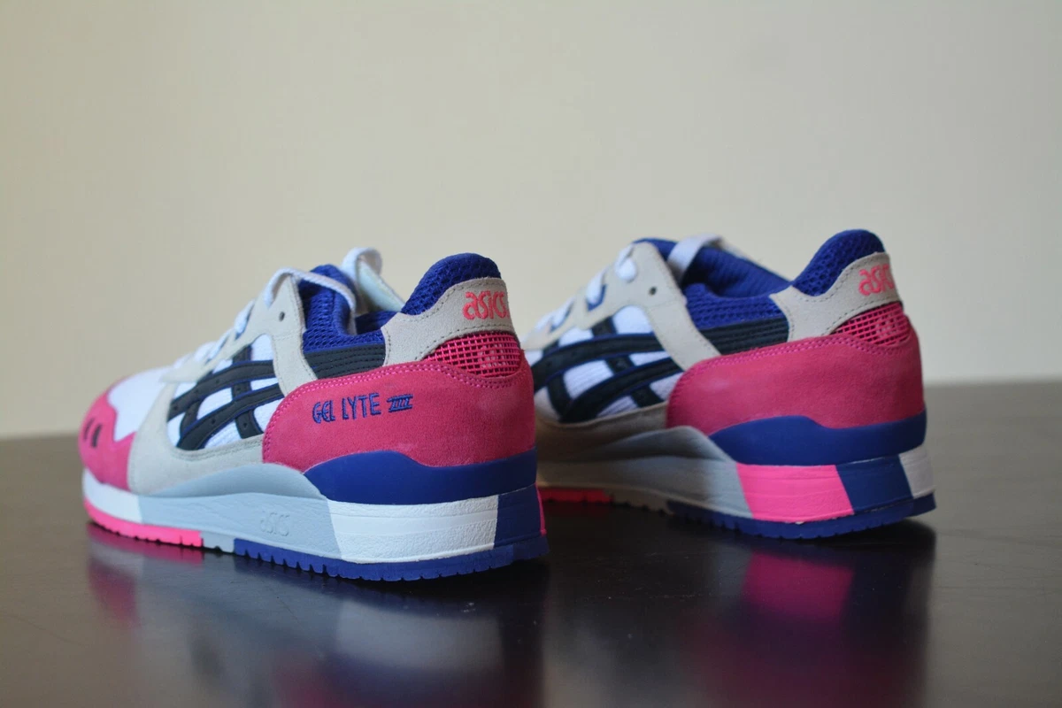 Asics gel lyte iii white cheap and pink