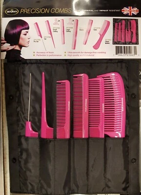 Denman Juego Completo DPC De 6 Peines En Estuche/Billetera/Porte-peines *PINK* - Imagen 1 de 2