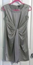 ANN TAYLOR Taupe Ruched Waist Silky Sleeveless Dress New w/ Tags (NWT) Size 2