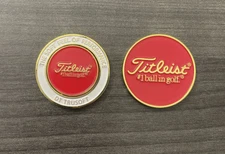 Titleist DT Trusoft Coin and Ball Marker Red Gold White
