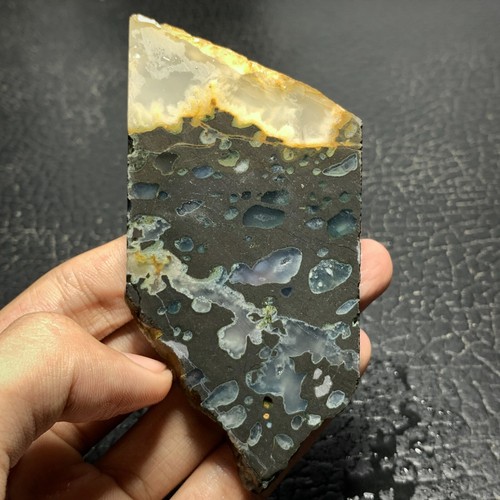 Amygdaloidal Agate Slab 100x49x7.5mm High Quality 320 ct UNPOLISHED - Picture 3 of 9