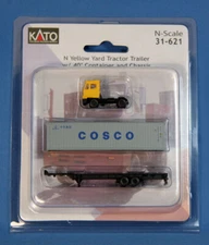 KATO N 31-621 Yellow Yard Tractor Trailer w/40' Container and Chassis NEW!!!