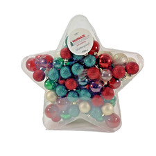 NOS 2019 STILL SEALED 100 Shatterproof Christmas Ornaments RED GREN GOLD