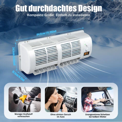 12v Refroidissement Véhicule Ventilateur Mini Refroidisseur D'air Avec Écran LCD Voiture Climatisation - Photo 4/4