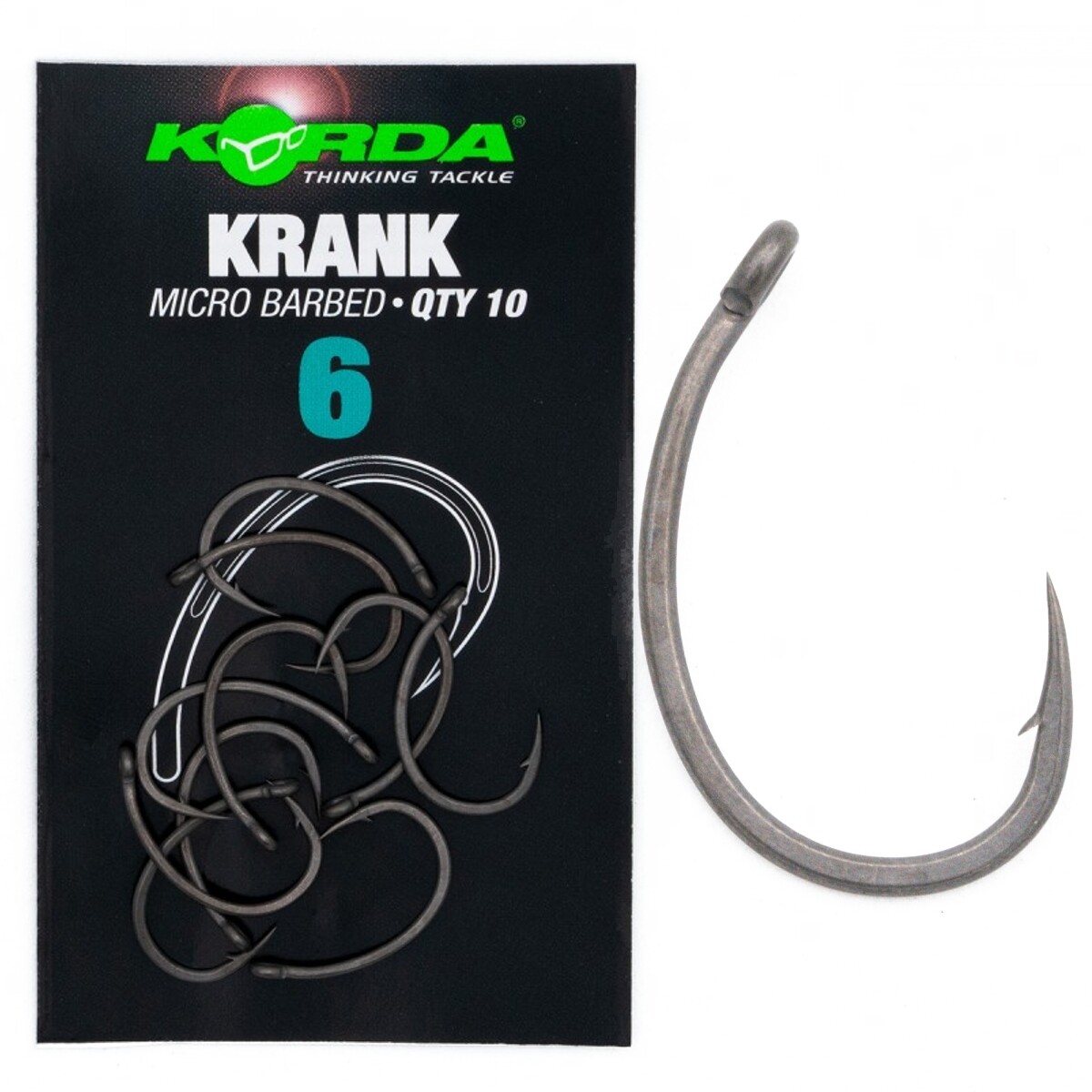 Korda Micro Barbed Krank Hook Size 6 Carp Fishing Sharp Point Ideal for Ronnie