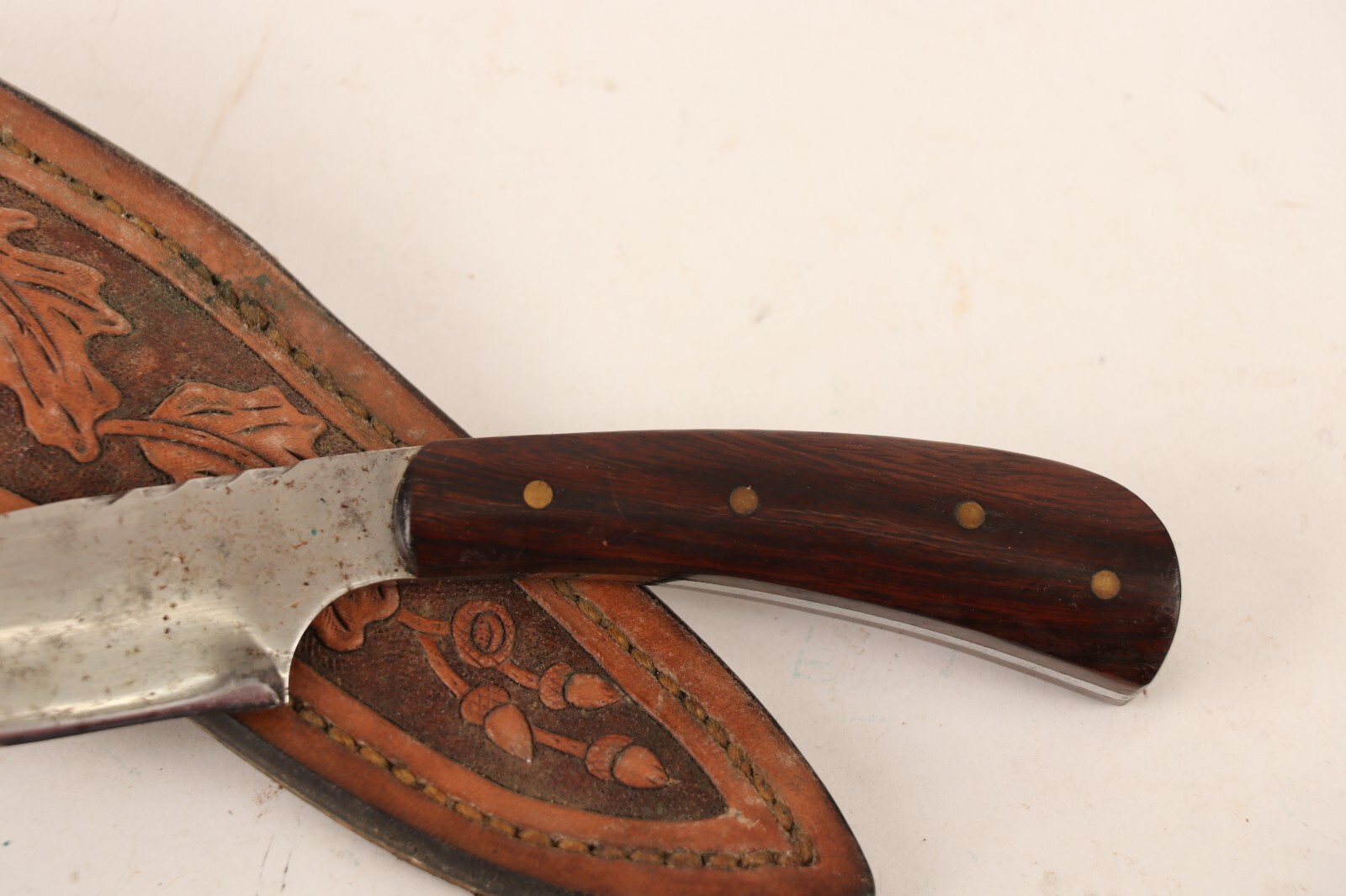 Fixed Blade Trapper Knife Custom Tooled Leather Scabbard eBay