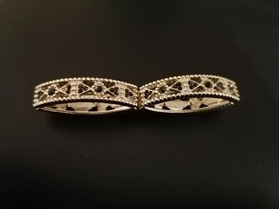 bracelet fantaisie en métal argenté pierre en cristal - Photo 1/4
