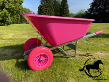 Wheelbarrow 200Litre Puncture proof tyre, in PINK Equestrian, Garden, DIY
