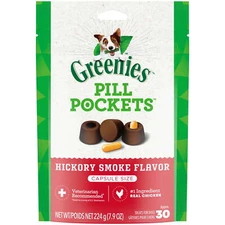 Greenies Pill Pockets For Dogs Capsule Size Natural Soft Dog Treats, Hickory