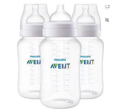 Philips Avent - 3 Pack Anti-Colic Baby Bottles 11 oz. 330ml - 3m + New Sealed