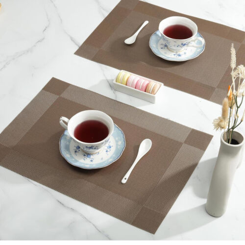1/4PCS PVC Placemats Washable Cloth Dining Table Kitchen Non-Slip Place Mats - Picture 12 of 20