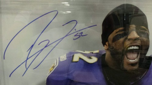 RAY LEWIS BALTIMORE RAVENS AUTOGRAPHED CUSTOM FRAMED 16 × 20 PHOTO PSA COA !!! - Picture 2 of 3