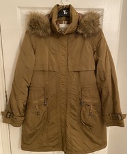 Clements Ribeiro Ladies Golden Brown Detachable Fur & Hood Padded Jacket / Coat