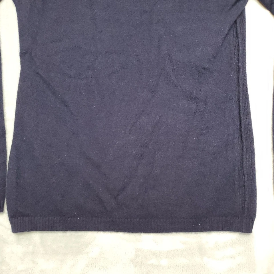 Suéter de cachemir para mujer pequeño azul 100 % lana de cachemir clásico cuello redondo pulóver Foto 2 de 4