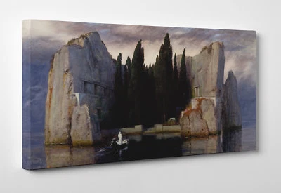 SHOPART Arnold Bocklin L'Isola dei Morti Quadro Stampa su TELA Canvas Vernice Pennellate