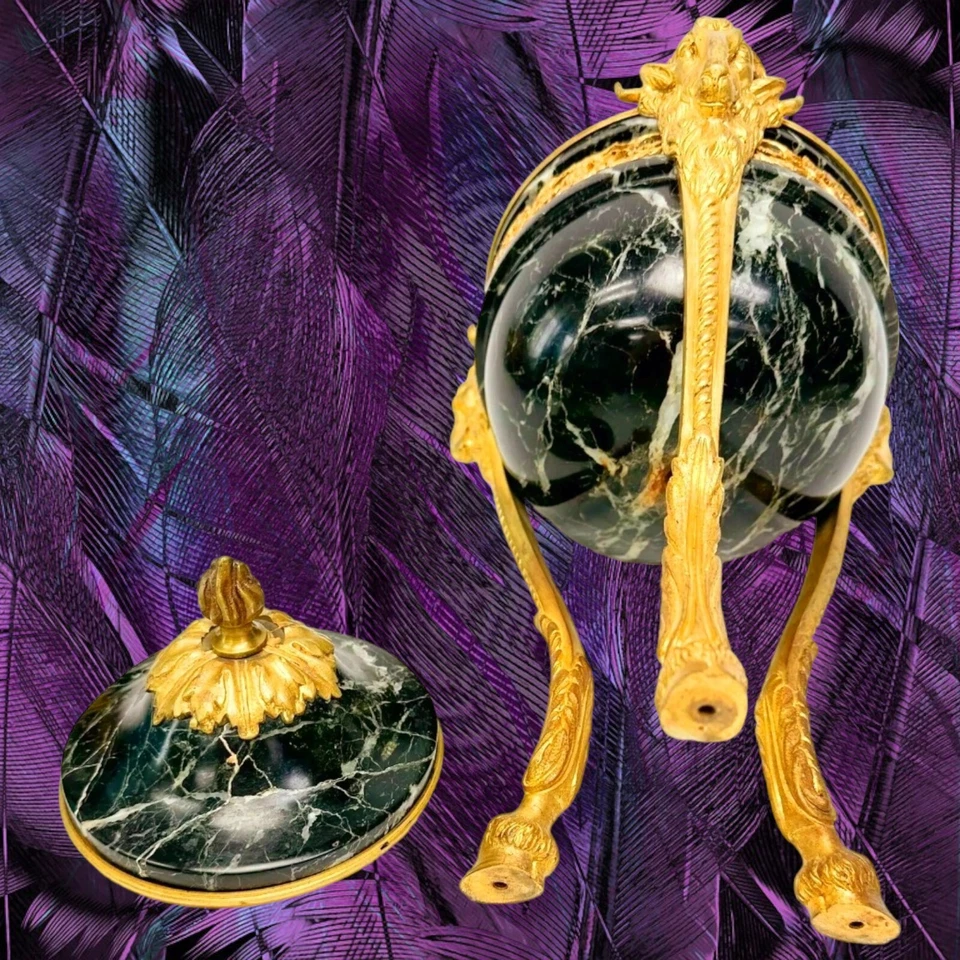 Antigua Cassolette Francesa Estilo Luis XVI Broze Dorado Siglo XIX Foto 3 de 4