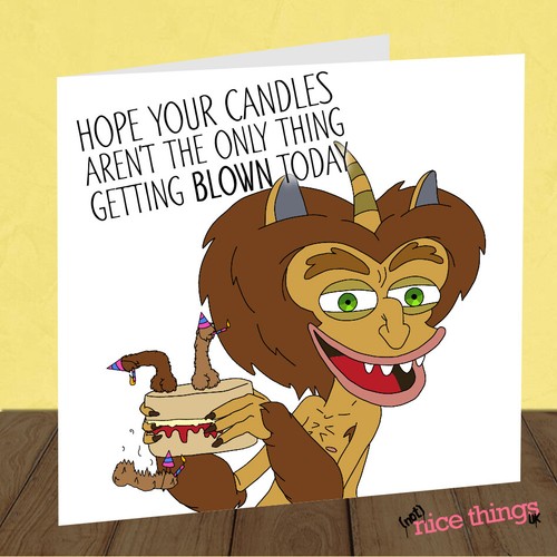 Big Mouth Hormone Monster Funny Birthday Card, Maury Card, For Him