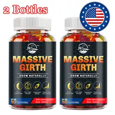 #1 BEST-MALE ENLARGER THICKER LONGER BIGGER 3" GROWTH ENLARGEMENT 120 GUMMIES