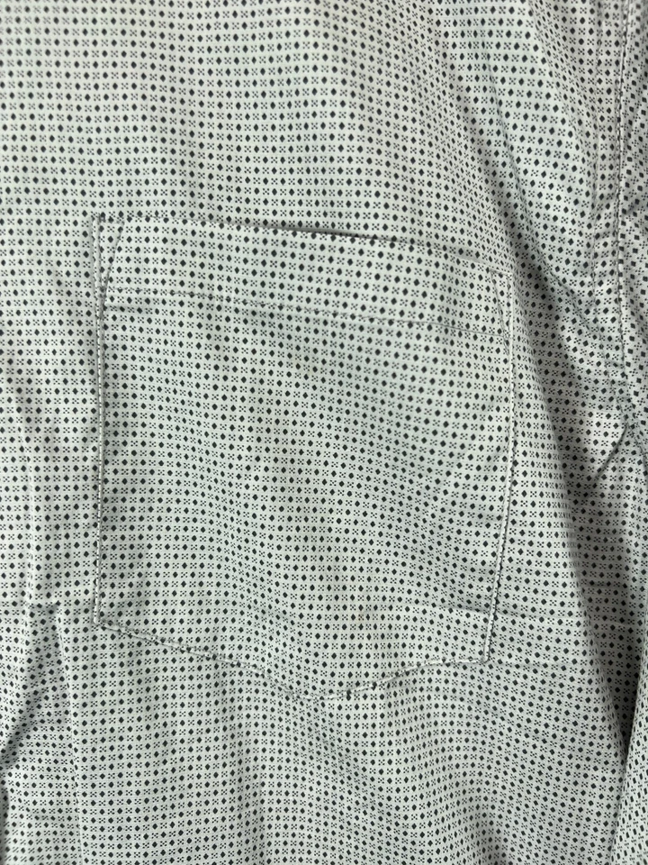 Camisa Kenneth Cole Reaction Abotonada Para Hombre Grande Gris Diamante Manga Larga Trabajo Foto 3 de 4