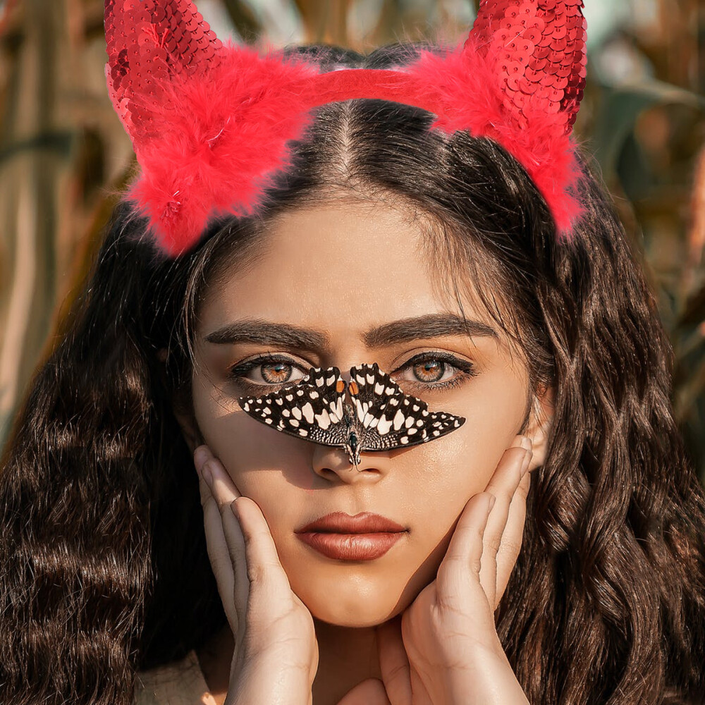 2 Pcs Ear Headband Halloween Cosplay Headpiece Devil Horn European