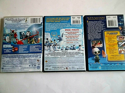 Lot of 3 Kids Childrens DVDs, Robots, Chicken Little, Happy