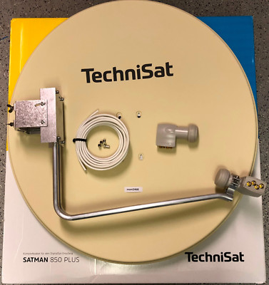 TechniSat Satman 850plus mit Quattro-Switch-LNB (4Teilnehmer) beige mit 25m  neu