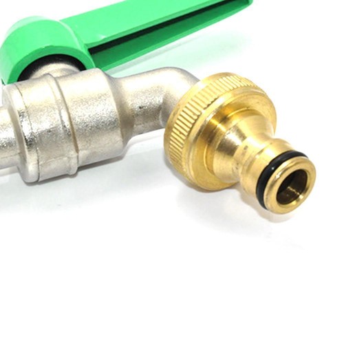 Adattatore rubinetto ottone filettato 1-3 pezzi 3/4 pollici tubo acqua giardino connettore tubo rapido - Foto 5 di 13