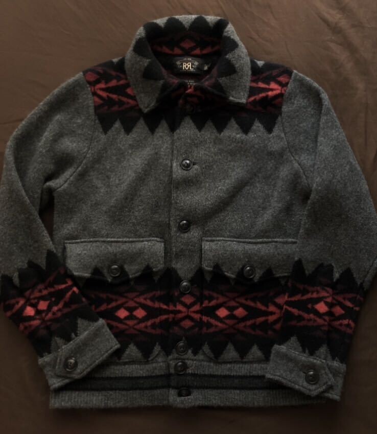 Rrl Native Jacquard Beacon Wool Jacket Double Rl Weave