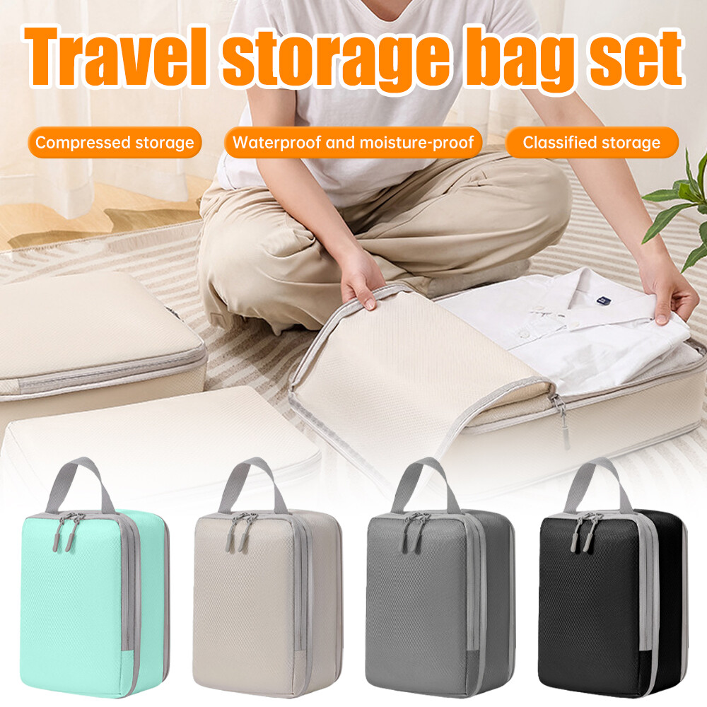 4Pcs Packing Cubes Clothes Travel Storage Bags Luggage Organizer Pouch Suitcase-image