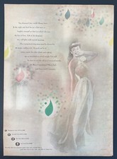 1946 Vintage Print Ad DE BEERS Diamonds Jewelry Illustration Art 40's