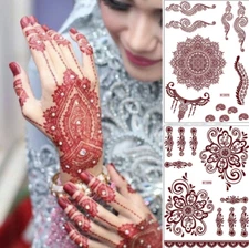 Lace Waterproof Temporary Tattoo Henna Stickers Fake Tattoos Body Hand Arm Art
