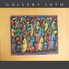 STUNNING! HAITIAN MID CENTURY ABSTRACT PAINTING! DADY VTG ORIG ART 50S 60S WOMEN