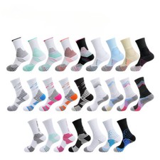 2 pairs of men's mid length thickened low top running basketball socks