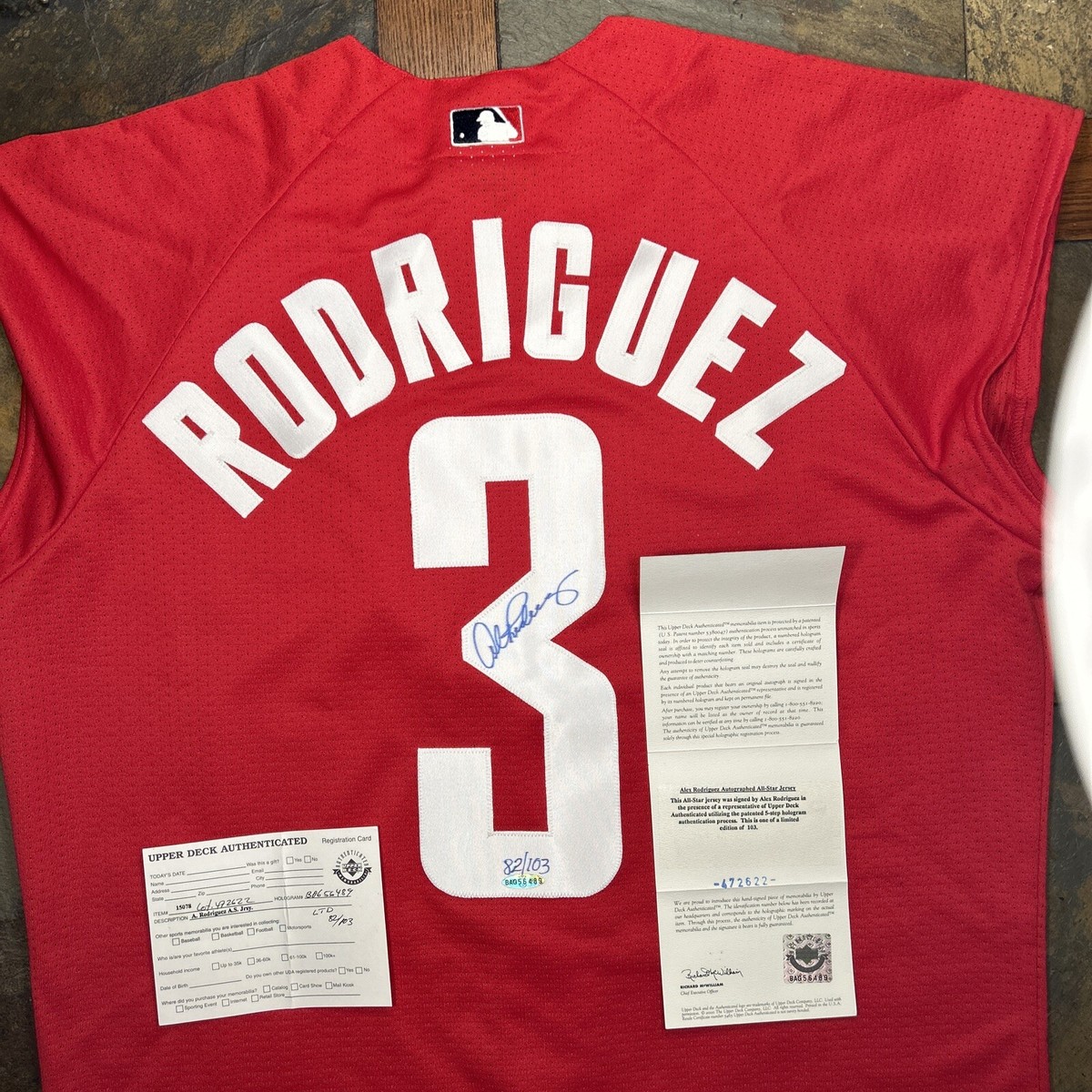 Alex Rodriguez Signed 2000 American League AllstrAuto Jersey UDA