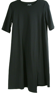 NEW Eileen Fisher Organic Cotton Stretch Jersey Dress in Black- Size S  #D2409 | eBay