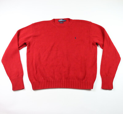 Polo Ralph Lauren Men’s XL Red Knit Crewneck Pullover Sweater Vintage