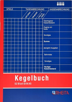 Kegelbuch A5 mit 52 bedruckte Innenseiten Kegel Buch Chronik Abrechnung
