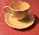 Vintage Fiesta Yellow Coffee Tea Cup Saucer Set O-Ring Fiestaware HLC MCM