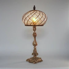 Beautiful Art Nouveau Table Lamp "REGENSBURG" Unique Lantern Brass Lamp