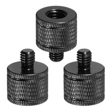 3 Pcs Aluminum Alloy M6 Female to M8 Male Tripod Screw Adapters, Black